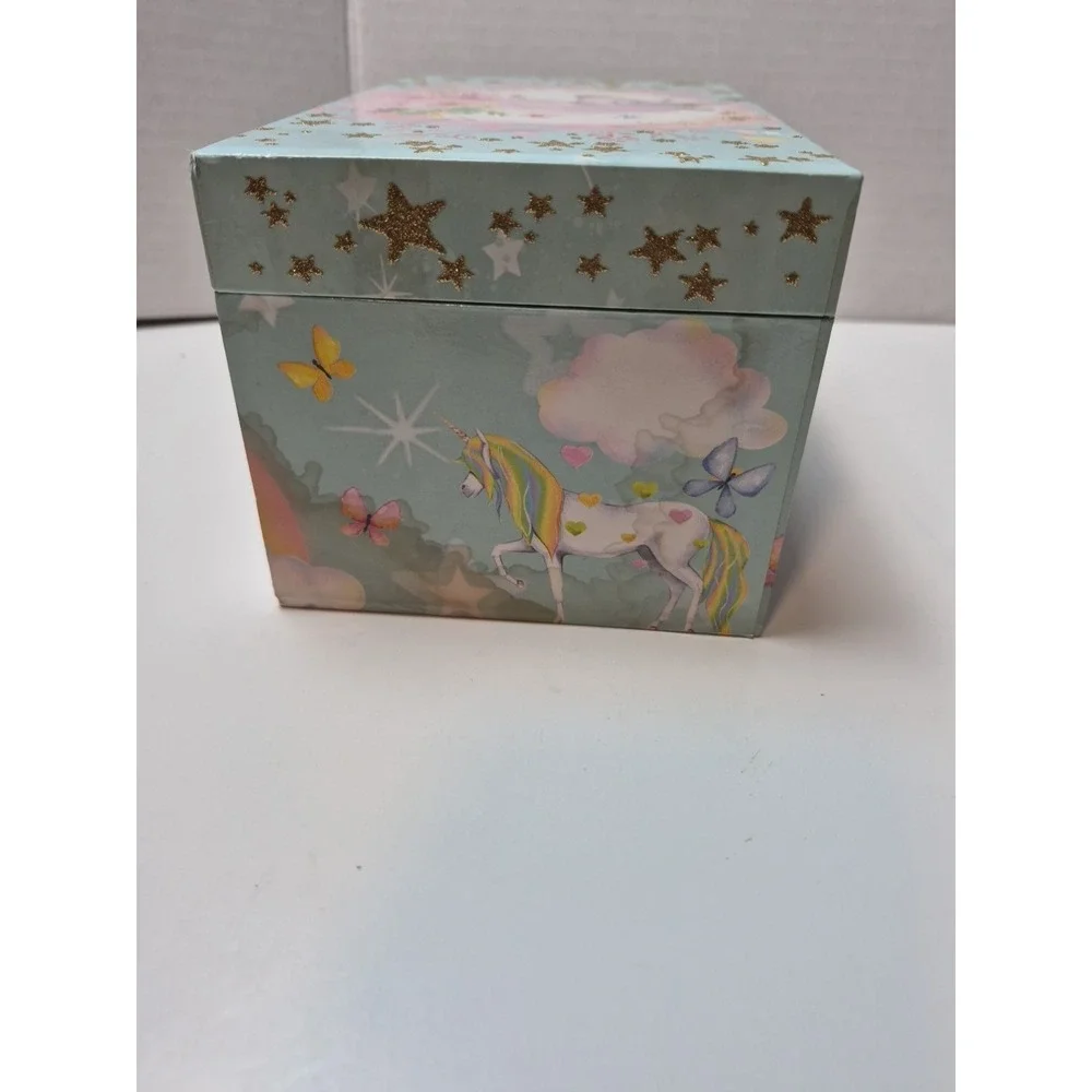 The Memory Building‎ Company Unicorn Music Jewelry Box Girl's Rainbow Working